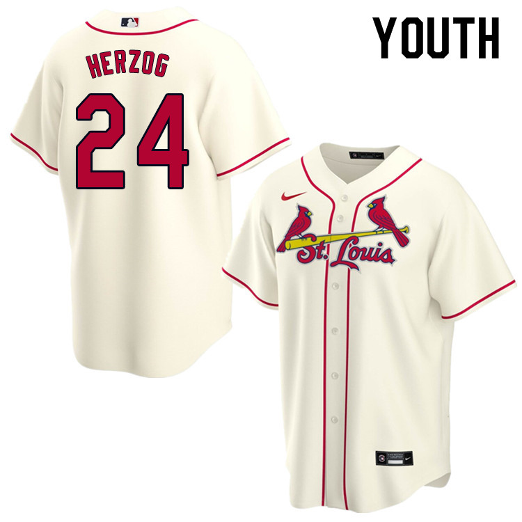 Nike Youth #24 Whitey Herzog St.Louis Cardinals Baseball Jerseys Sale-Cream